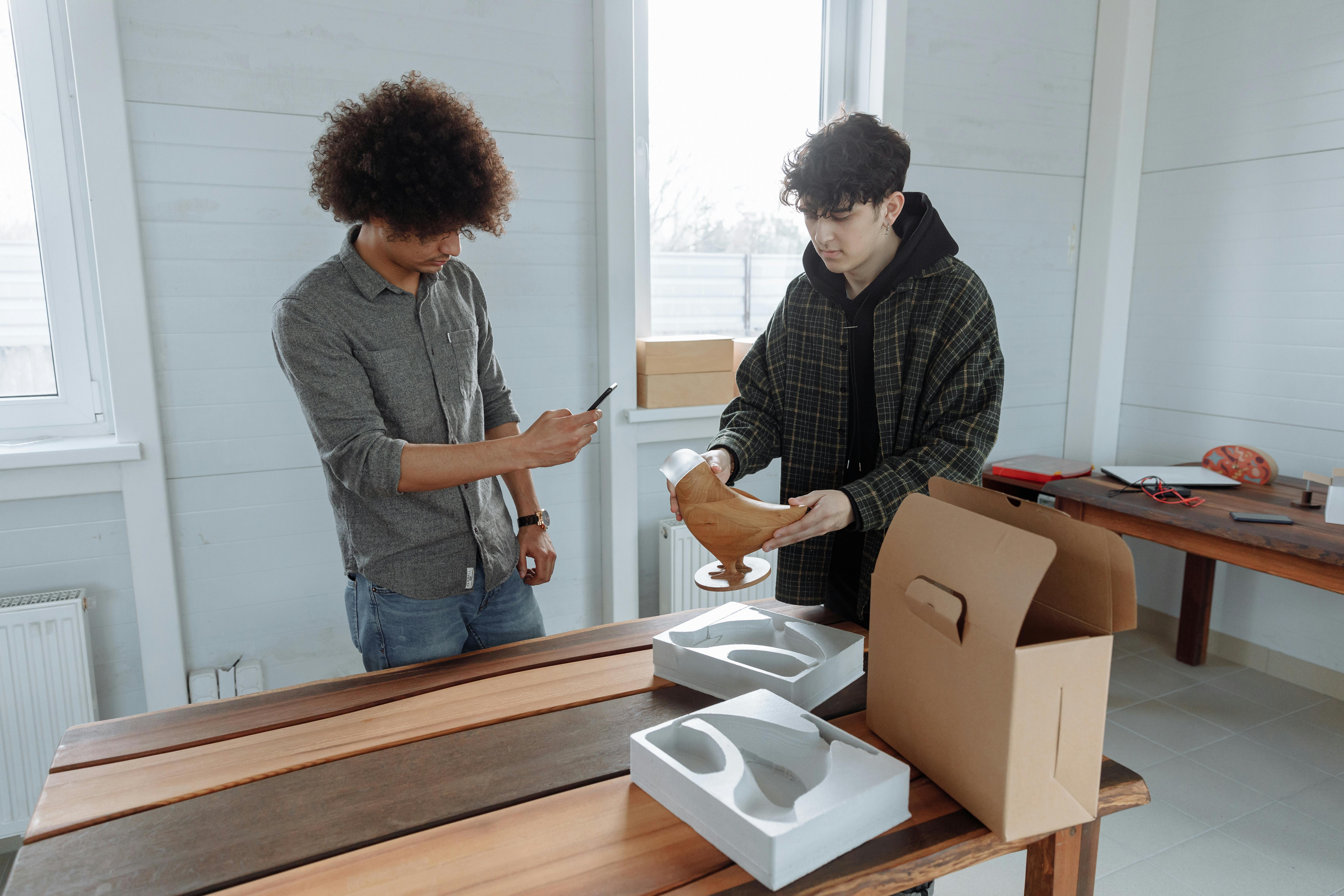 Sellers analyzing products for listing